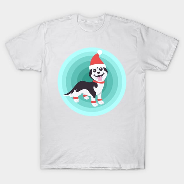 Christmas Husky T-Shirt by Johnny_Sk3tch